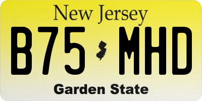 NJ license plate B75MHD