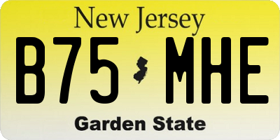 NJ license plate B75MHE