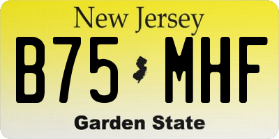 NJ license plate B75MHF