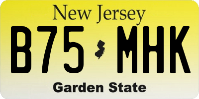 NJ license plate B75MHK