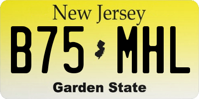NJ license plate B75MHL