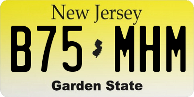 NJ license plate B75MHM