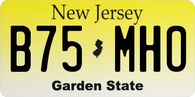 NJ license plate B75MHO