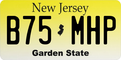 NJ license plate B75MHP