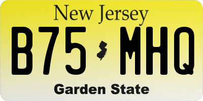 NJ license plate B75MHQ