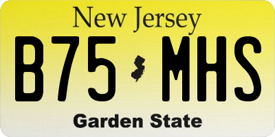 NJ license plate B75MHS