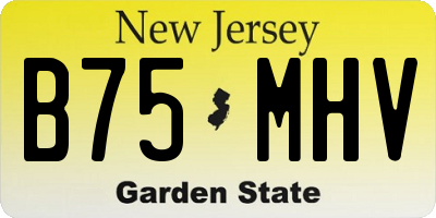 NJ license plate B75MHV