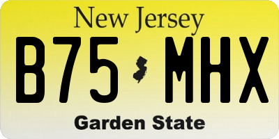 NJ license plate B75MHX