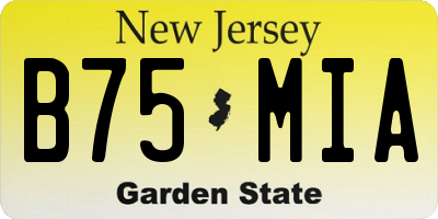 NJ license plate B75MIA