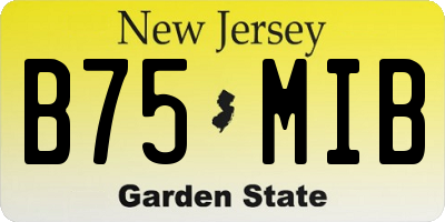 NJ license plate B75MIB