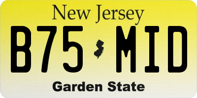 NJ license plate B75MID