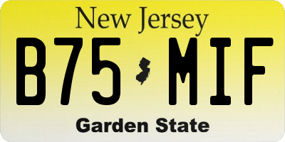 NJ license plate B75MIF