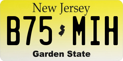 NJ license plate B75MIH