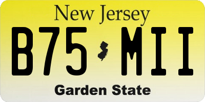 NJ license plate B75MII