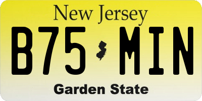 NJ license plate B75MIN