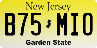 NJ license plate B75MIO