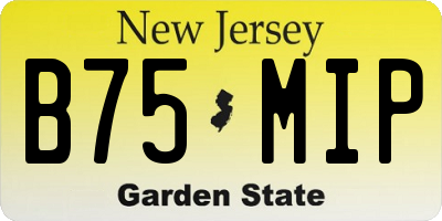 NJ license plate B75MIP