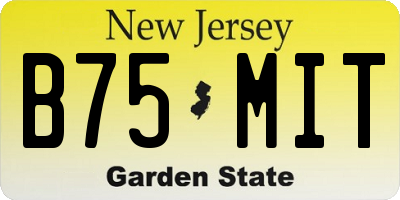 NJ license plate B75MIT