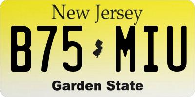 NJ license plate B75MIU