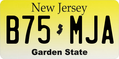 NJ license plate B75MJA