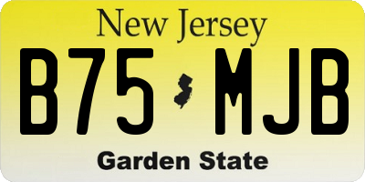 NJ license plate B75MJB
