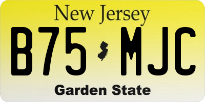 NJ license plate B75MJC