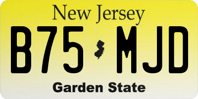 NJ license plate B75MJD