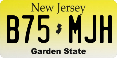NJ license plate B75MJH