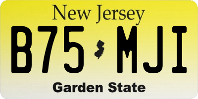 NJ license plate B75MJI
