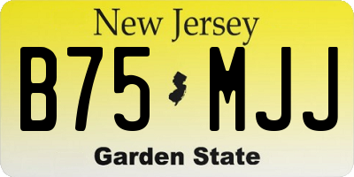 NJ license plate B75MJJ