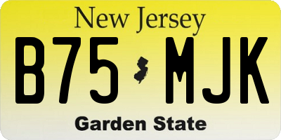 NJ license plate B75MJK