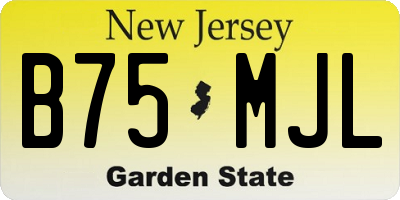 NJ license plate B75MJL