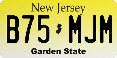 NJ license plate B75MJM