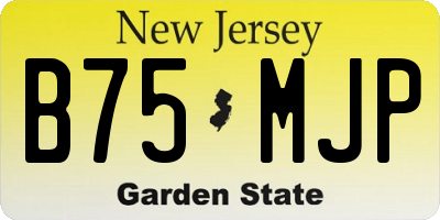 NJ license plate B75MJP