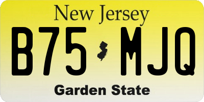 NJ license plate B75MJQ