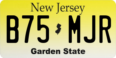 NJ license plate B75MJR