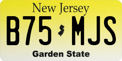 NJ license plate B75MJS