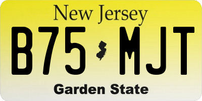 NJ license plate B75MJT