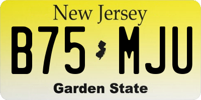 NJ license plate B75MJU