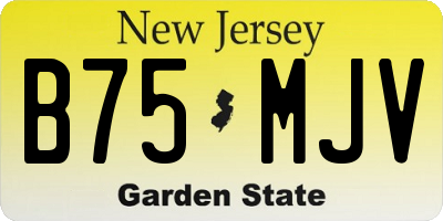 NJ license plate B75MJV