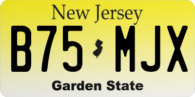 NJ license plate B75MJX