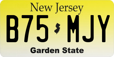 NJ license plate B75MJY