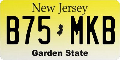NJ license plate B75MKB