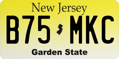 NJ license plate B75MKC