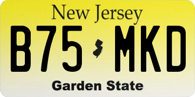 NJ license plate B75MKD