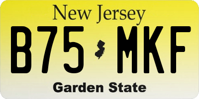 NJ license plate B75MKF