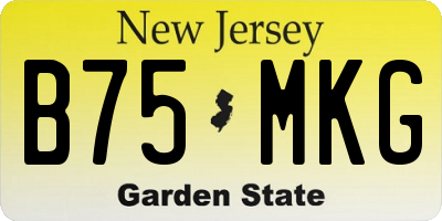NJ license plate B75MKG