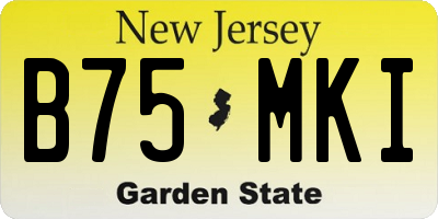 NJ license plate B75MKI