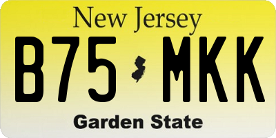 NJ license plate B75MKK