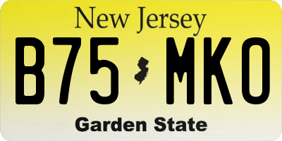 NJ license plate B75MKO